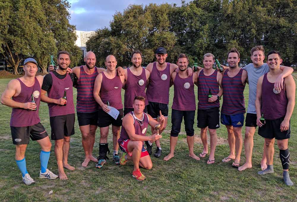 Touch rugby team photo of the Rotorua Wanderers